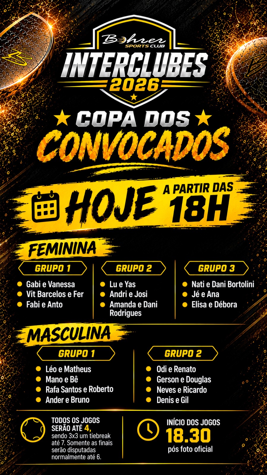 Cartaz do evento COPA DOS CONVOCADOS PARA O INTERCLUBES